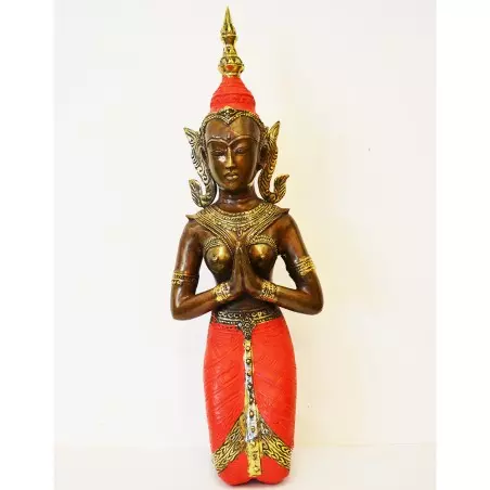 Statue de danseuse thai rouge