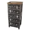 Commode chinoise laque noire 5 tiroirs