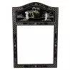 Miroir chinois laque noire avec nacres