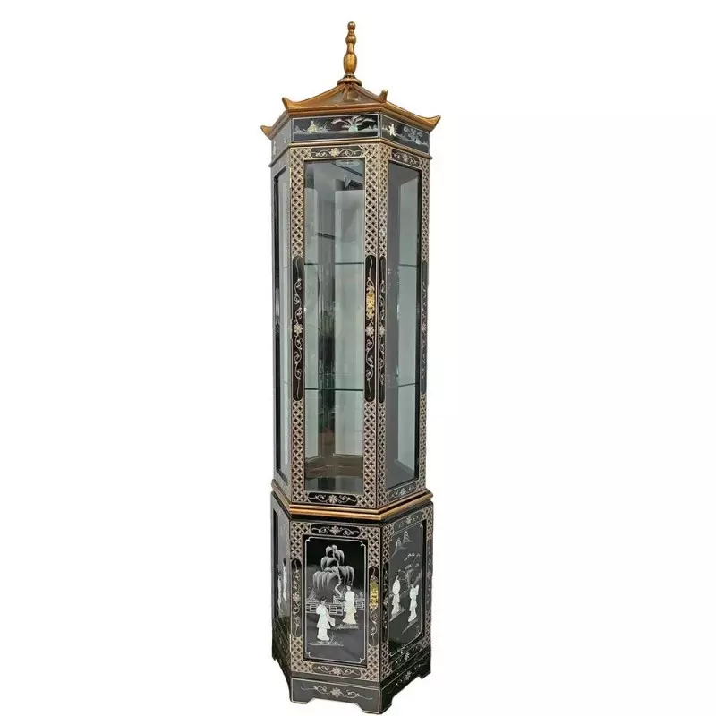 Vitrine chinoise laquée deux modules