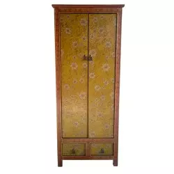 Armoire tibétaine Fleurs jaunes