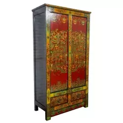 Armoire tibétaine des dragons rouges