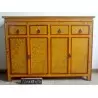 Buffet tibétain jaune motifs floraux