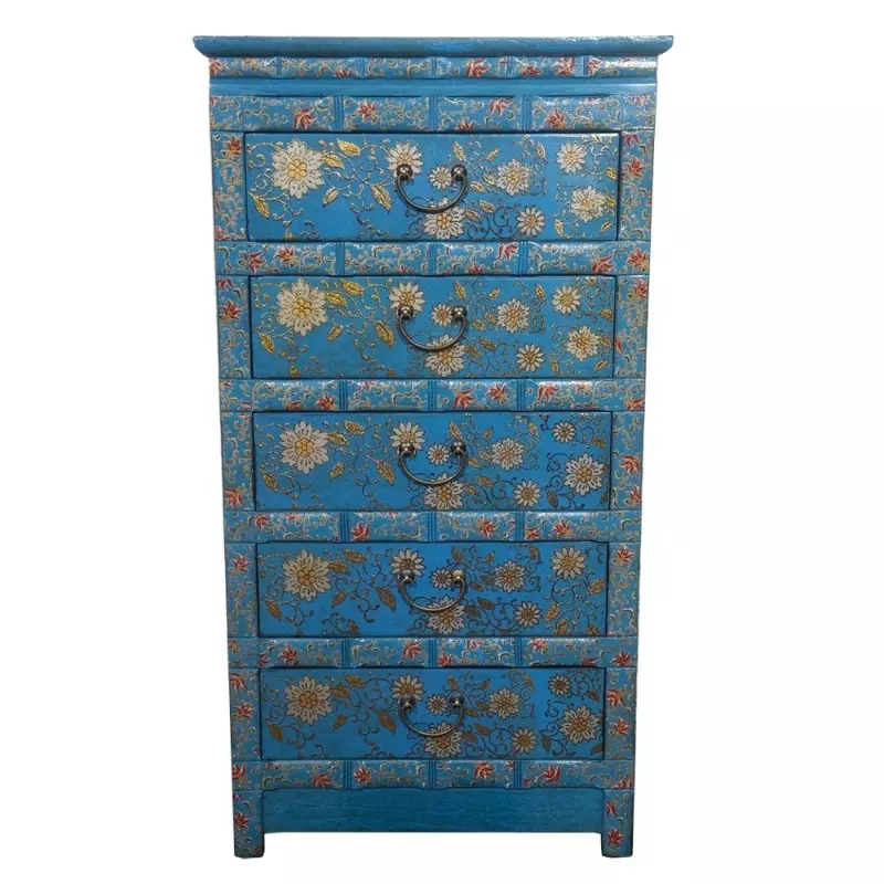 Commode tibétaine bleue