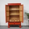 Armoire de mariage rouge en bois massif