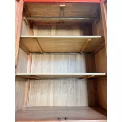 Armoire de mariage rouge en bois massif