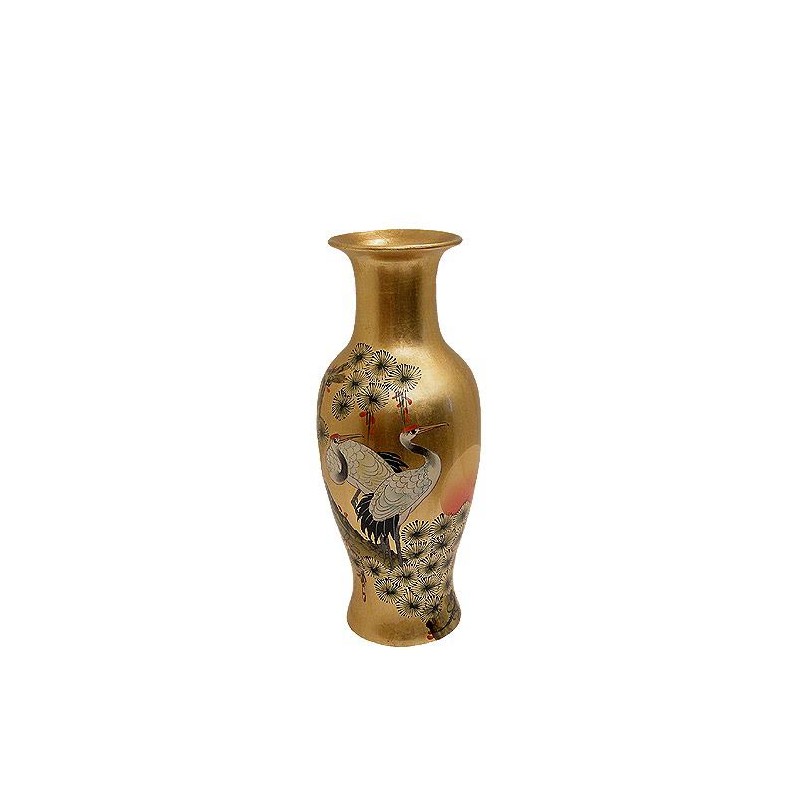 Vase chinois doré peint à la main