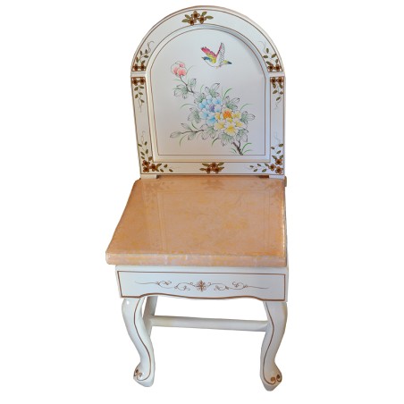 Chaise  chinoise laquée dossier arrondi