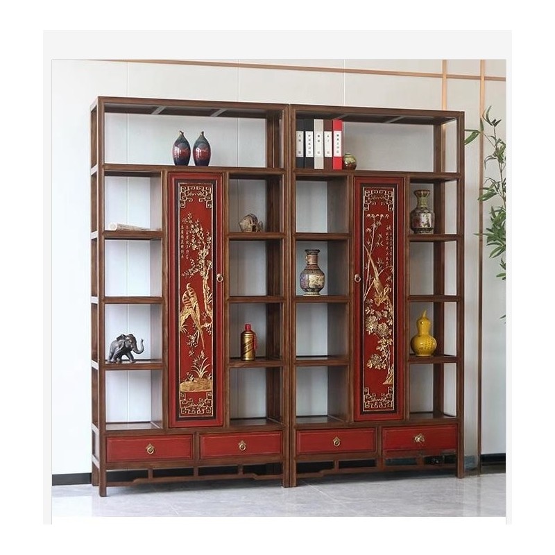 Etagère chinoise double fabrication en orme