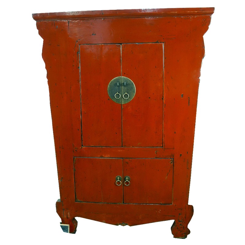 Armoire chinoise rouge restaurée