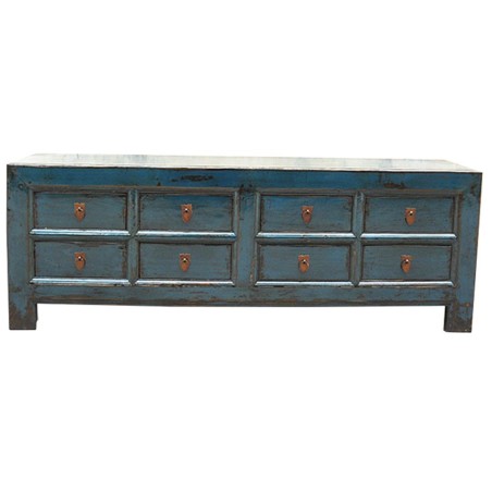 Commode chinoise 8 tiroirs bleu