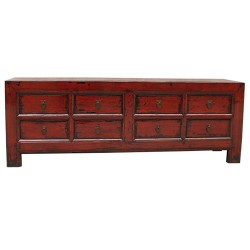 Commode chinoise 8 tiroirs rouge