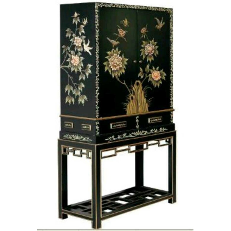 Armoire chinoise laquée sur table console