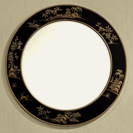 Miroir chinois laqué rond