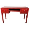 Bureau chinois rouge avec plateau coulissant