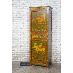 Armoire tibétaine des tigres du monastère Sera