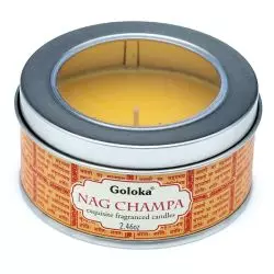 Bougie à la cire de soja dans boîte en étain Goloka - Nag Champa