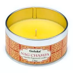 Bougie à la cire de soja dans boîte en étain Goloka - Nag Champa