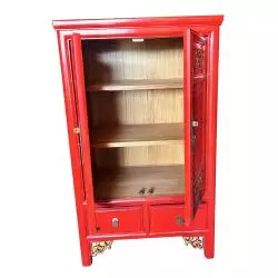 Armoire chinoiserouge portes à barreaux