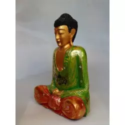 Bouddha sculpté et peint