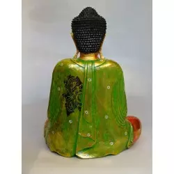 Bouddha sculpté et peint