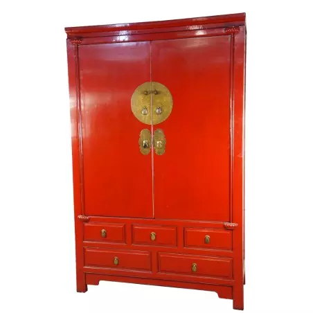 Armoire de mariage chinoise rouge sang de boeuf