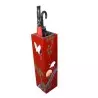 Porte parapluie en bois laque noire motif oiseau grue